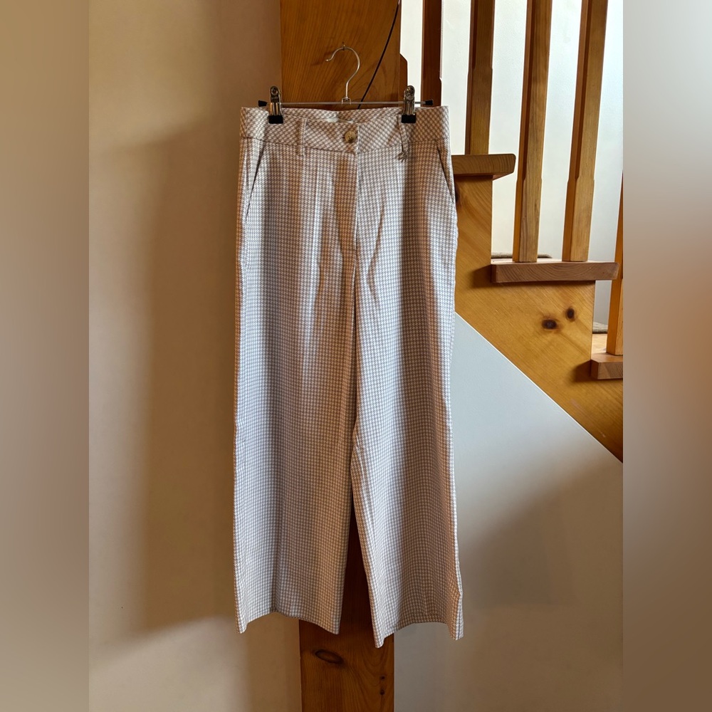 Women's Checkered Trousers - Cream